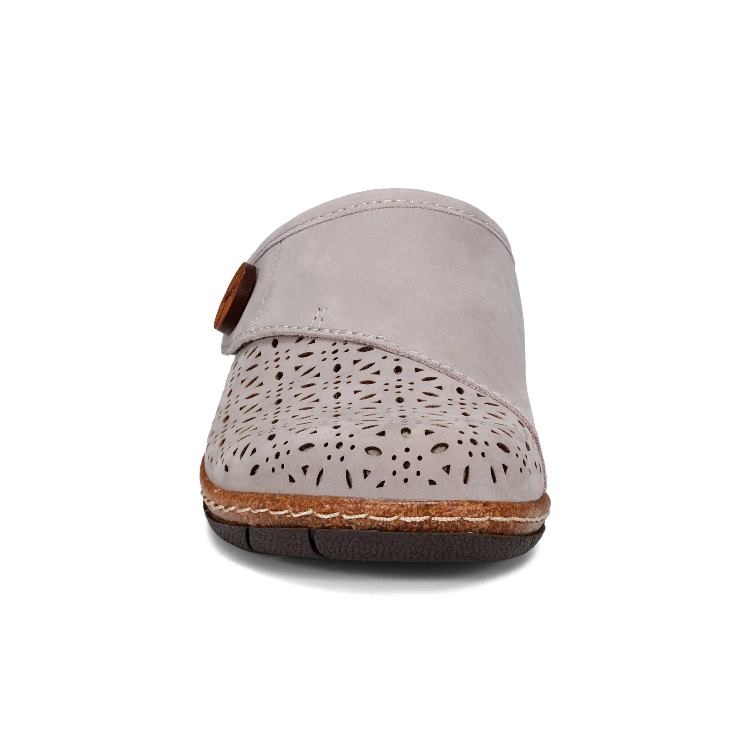 Erinn Round Toe Casual Slip-on Flat Clogs Seamless Upper Construction Eco Friendly Leather