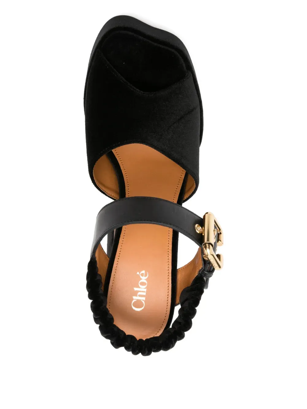 Fitted Traction Aria Platform Sandal in Black