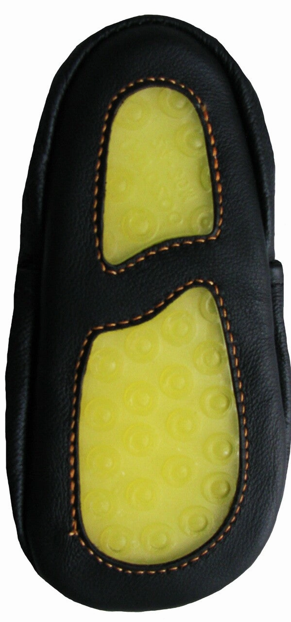 Train Black C1 outdoor shoes up to 4 Years Rubber Sole Genuine Leather Baby Toddlers Kids top