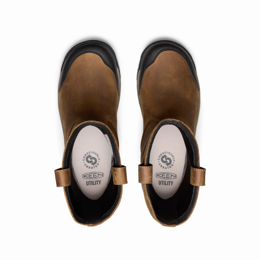 Men's Evanston Pull-On Waterproof Boot (Soft Toe)  |  Bison/Black Lightweight Support