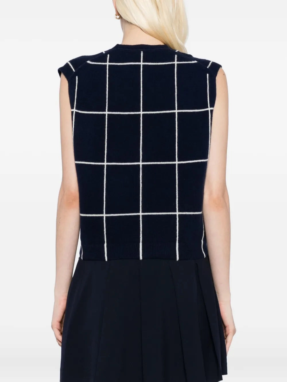 Rozzi Cashmere Vest in Midnight Plaid Relaxed Fit