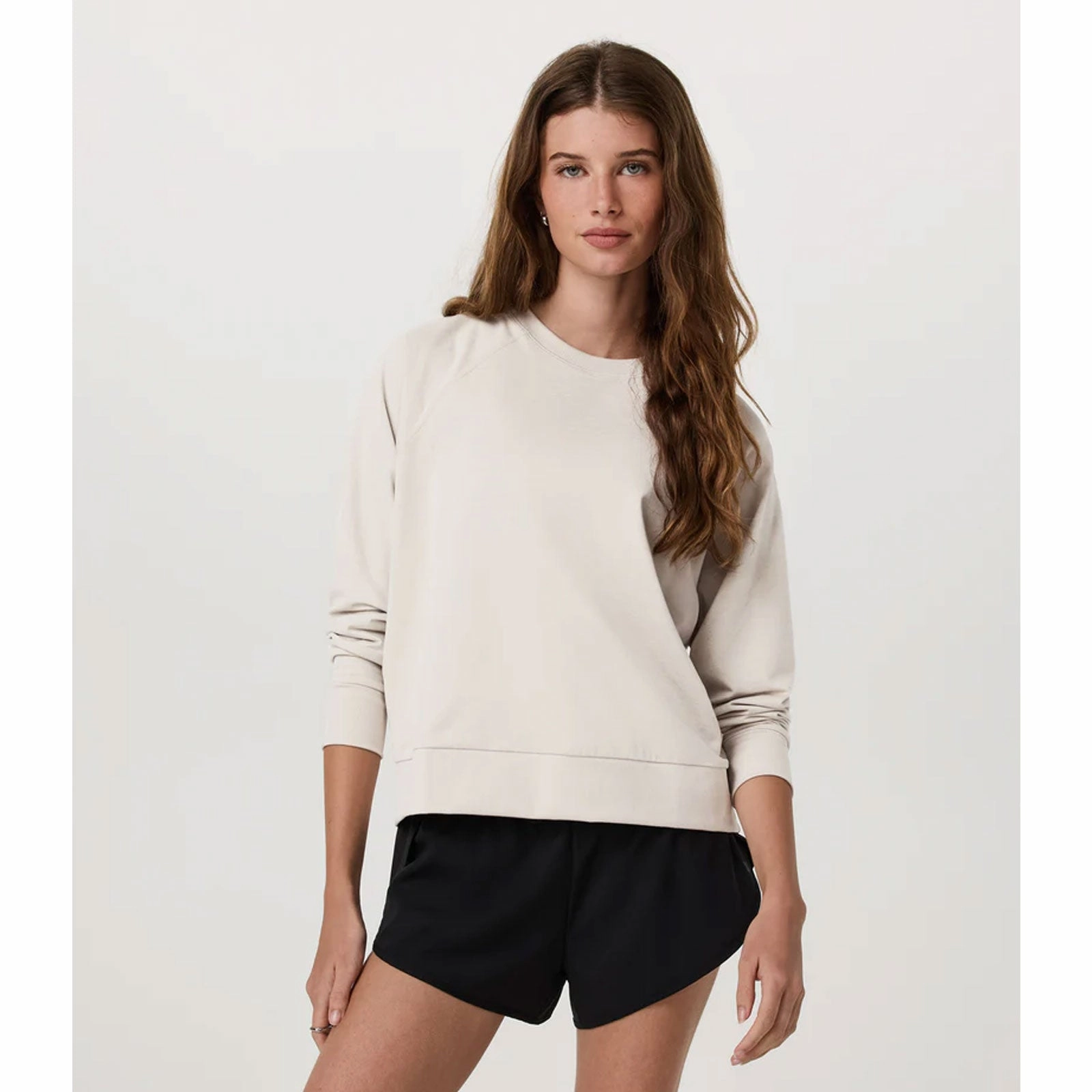 Casual Bottoms Chic Skirt Vuori Halo Long Sleeve Crew (Women) - Ecru Heather