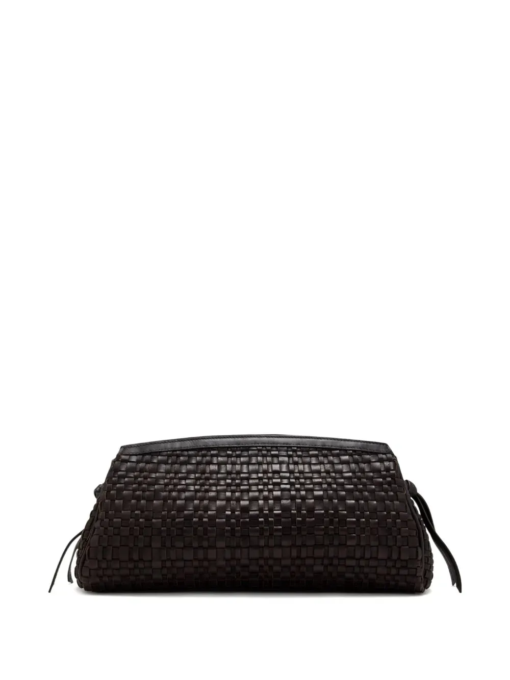 Maude Soft Clutch in Espresso Woven whole - size
