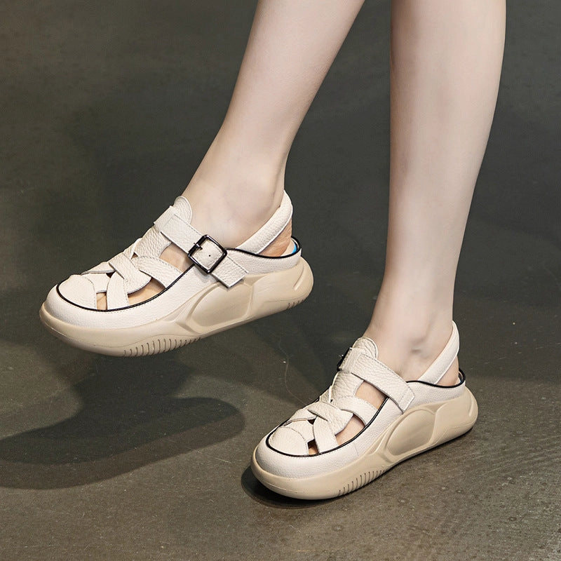 Abrasion Resistant Edging All-weather flair Women Breathable Hollow Wedge Sandals