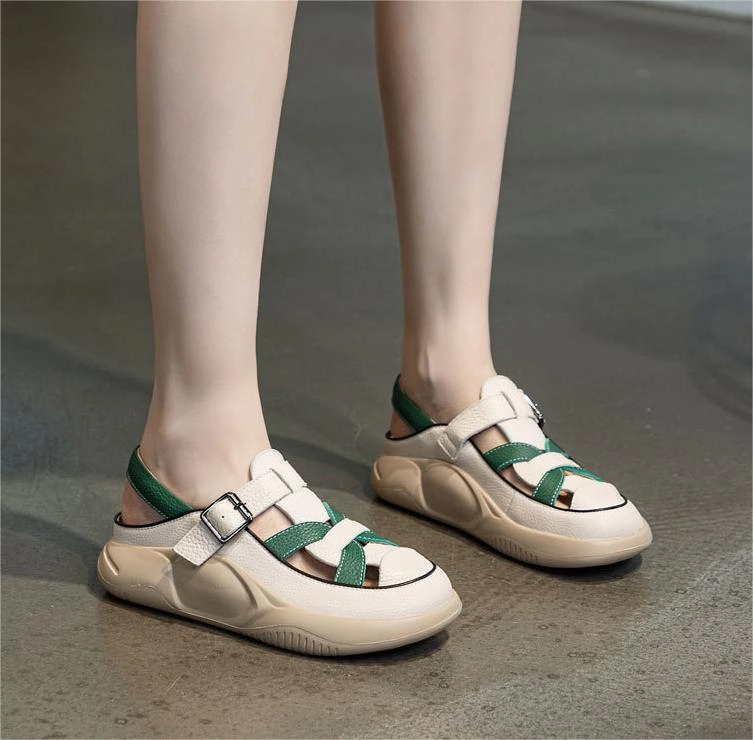 Impact Resistant Toe Women Breathable Hollow Wedge Sandals