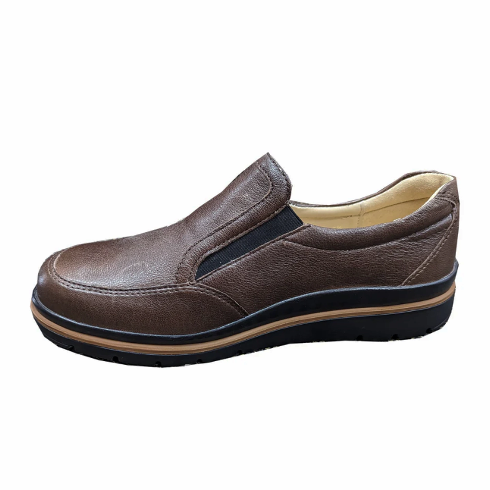 Fidelio Namir Slip On (Women) - Brown Leather Sleek Texture Simple Elegance