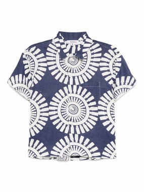 Warm Vest TUULI Cabana Shirt in Zeina Navy