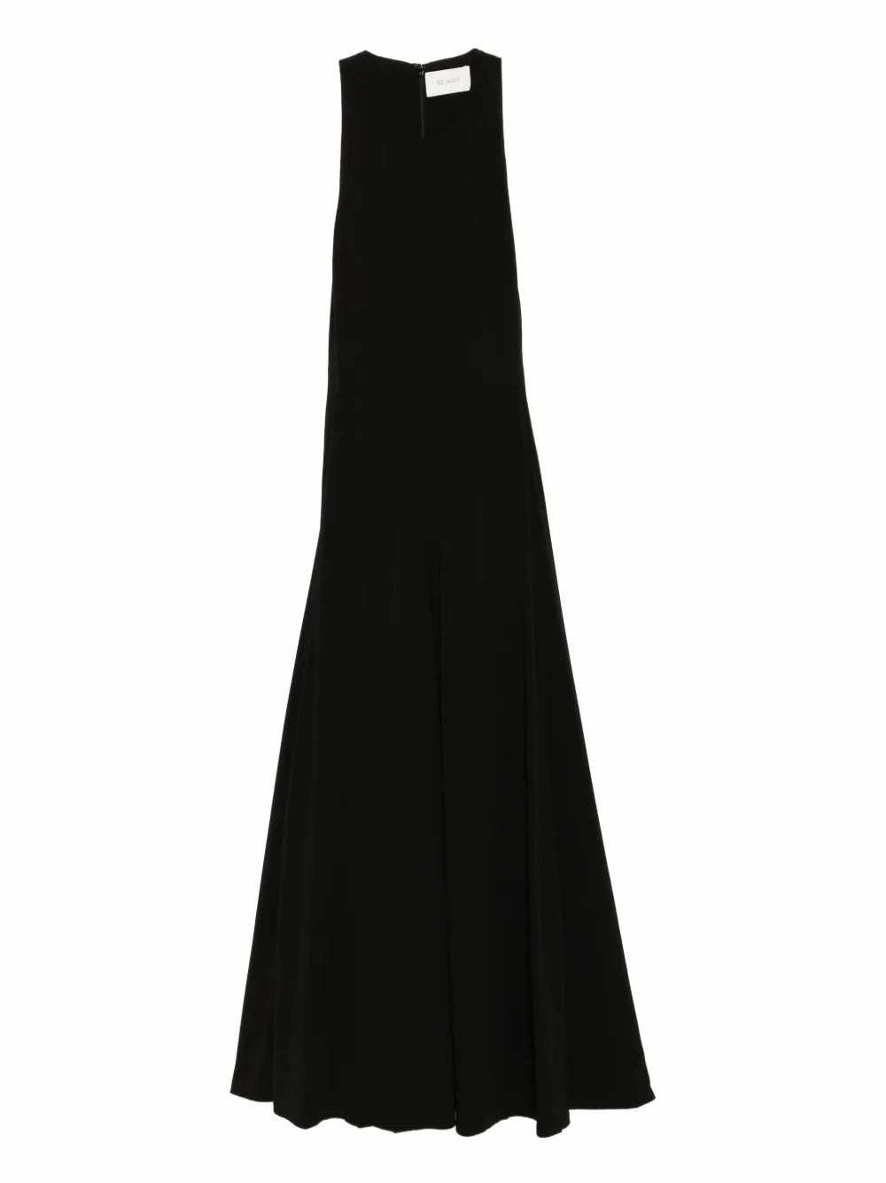Easy Layering MinimalistDesign Cut Away Maxi Dress in Black