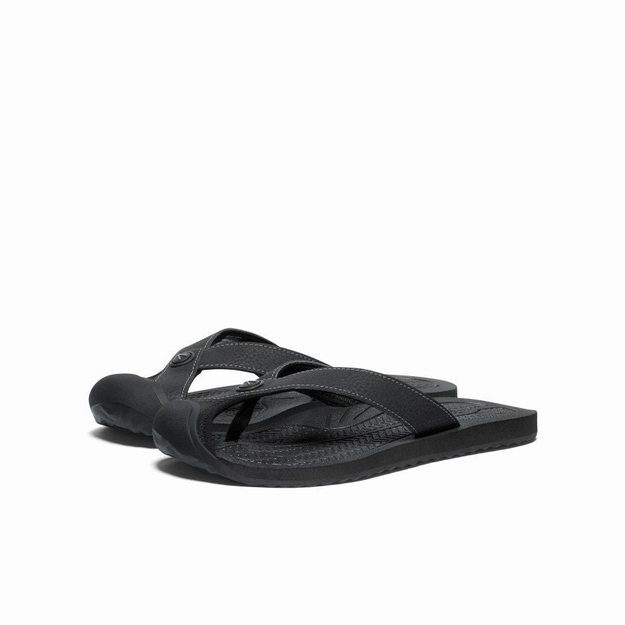 Women's Barbados Flip-Flop  |  Black/Steel Grey Relaxed Comfort Step Comfortable Slip On