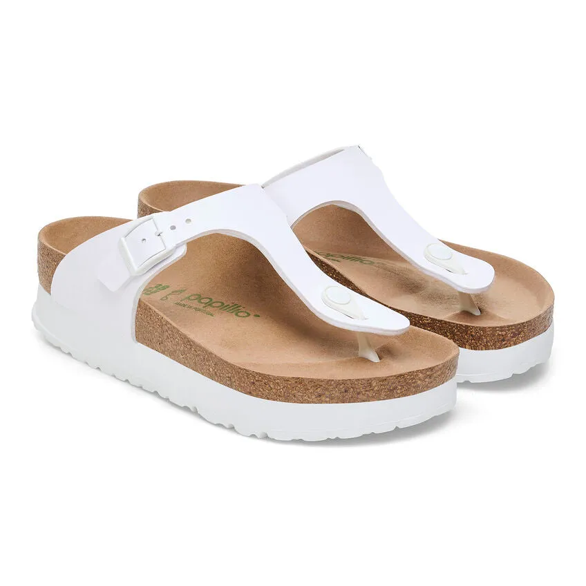 BIRKENSTOCK PLATFORM GIZEH WHITE durable user Stiff