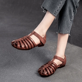 student - style Babakud Women Summer Genuine Leather Woven Sandals