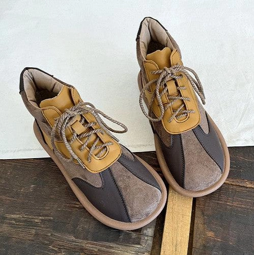 adventurers vegan - type Babakud Women Autumn Retro Color Matching Niche Suede Short Boots