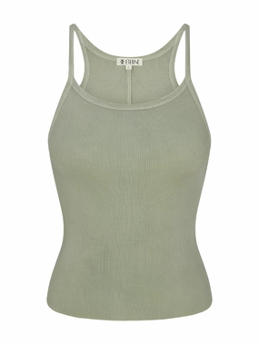 Rib Tank in Sage Casual Sweatshirt AntiSnag Threading