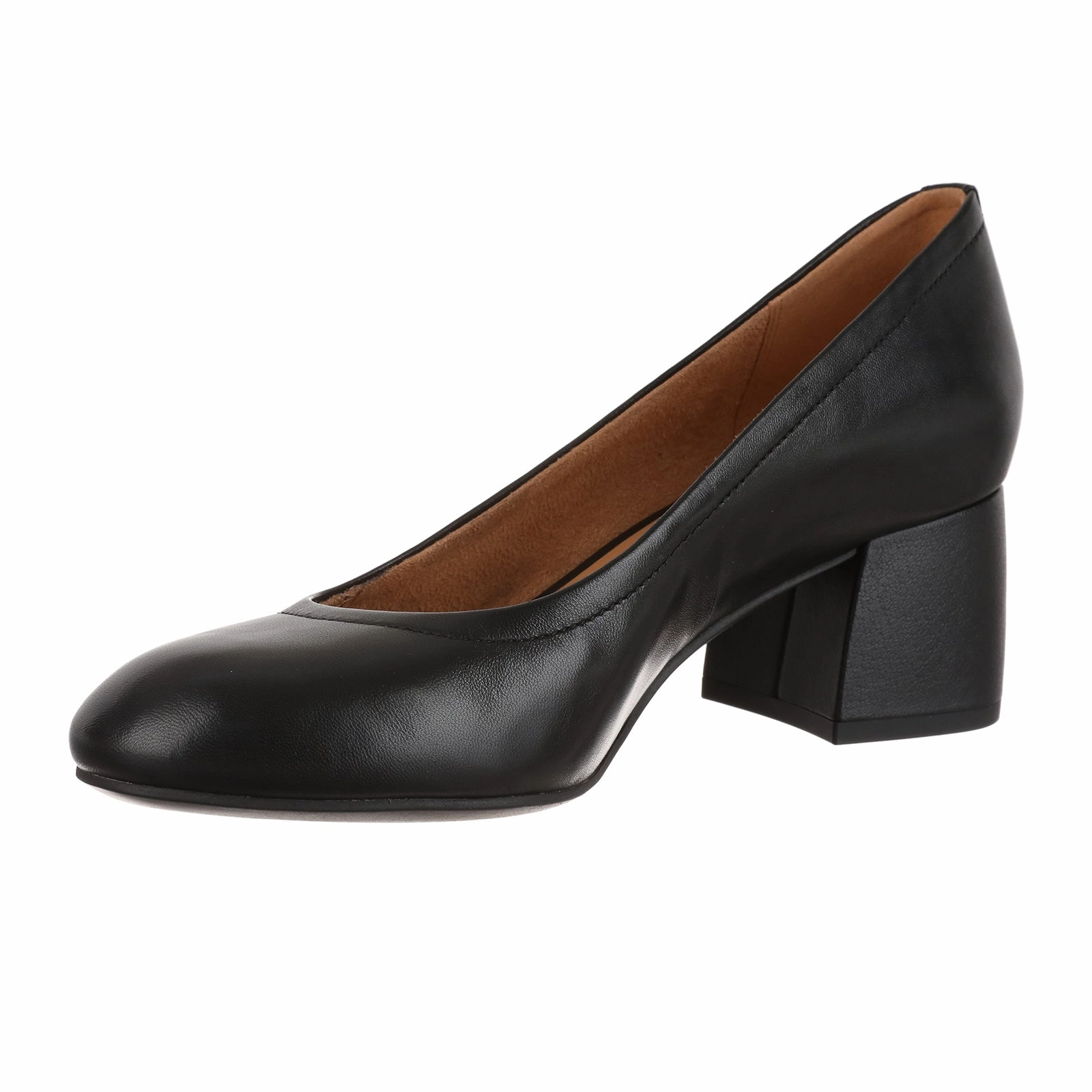 Love Soft Minimal Curve Vionic Carmel Pump (Women) - Black Nappa Leather