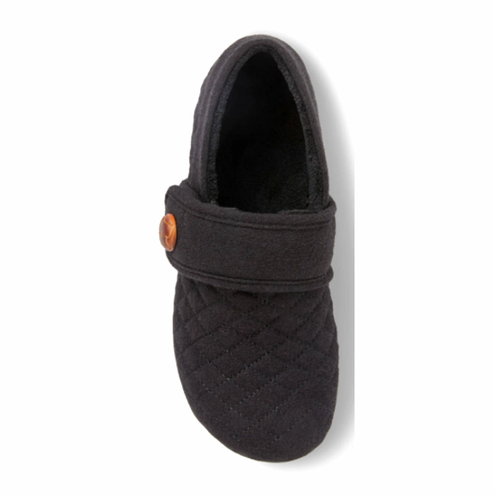 Vionic Jackie Flannel Slipper (Women) - Black Ruched-Detail