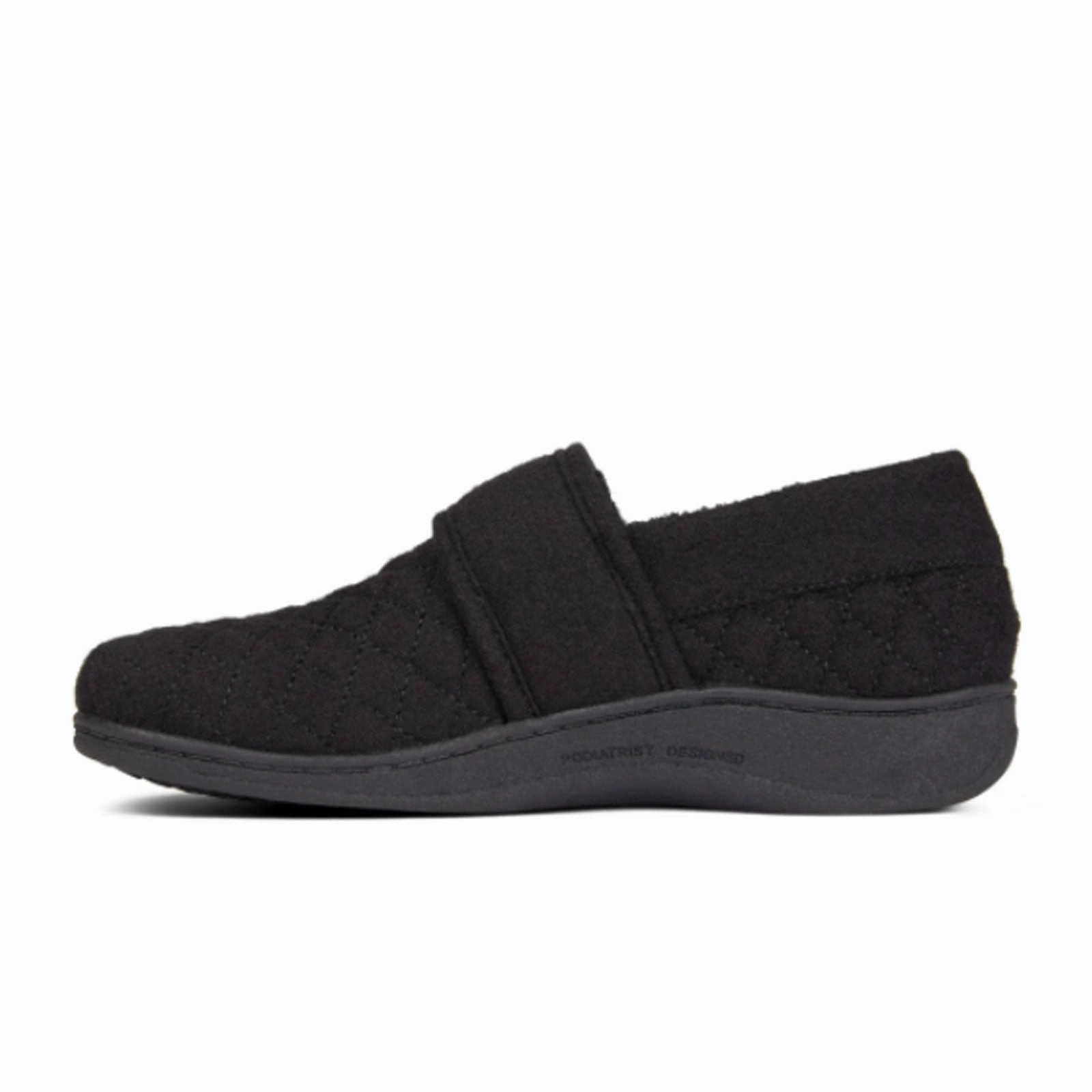Vionic Jackie Flannel Slipper (Women) - Black Day Fit
