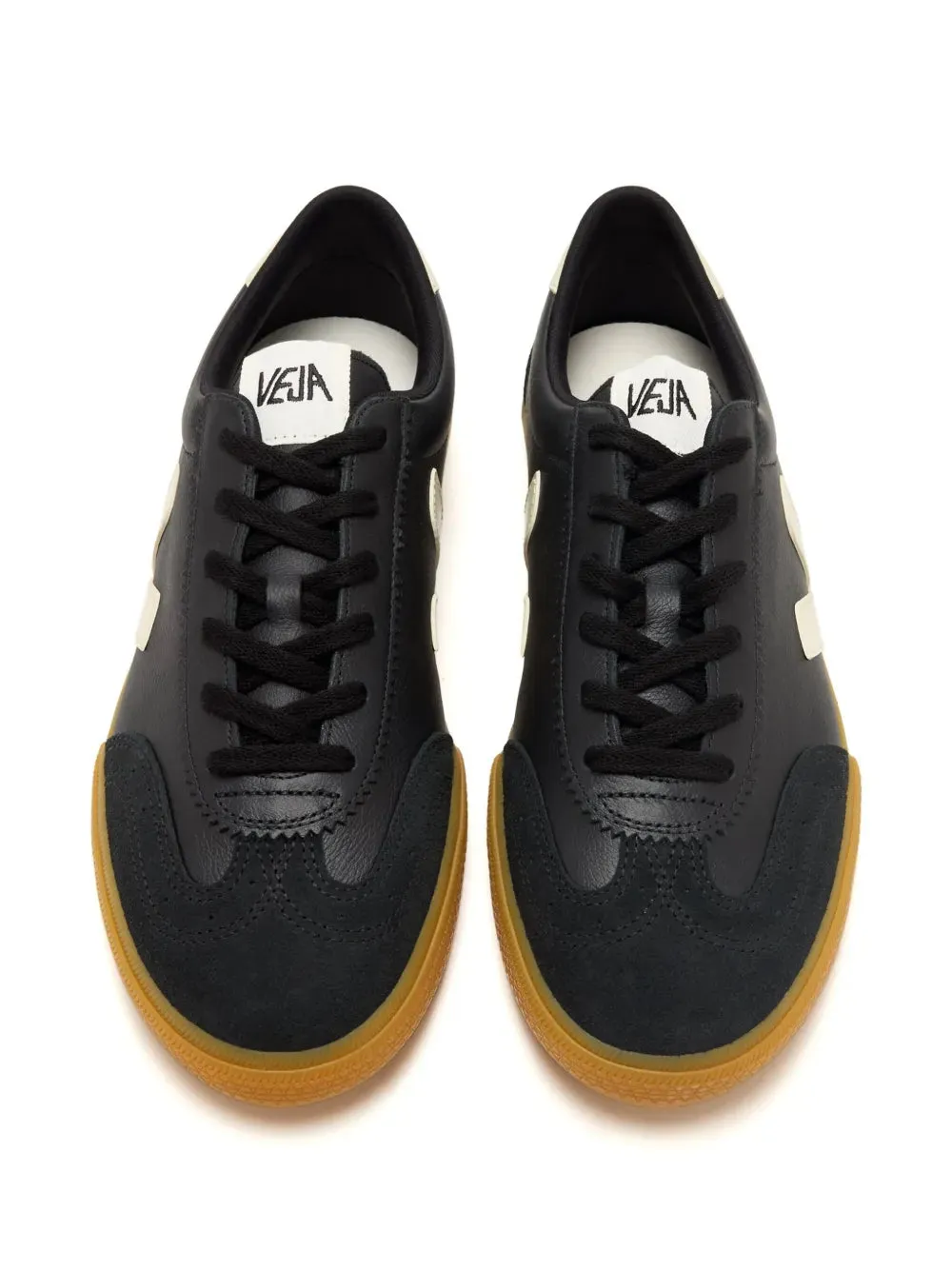 cushioned user Breathable Ventilation Volley Leather in Black Pierre