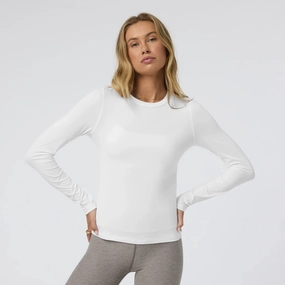 Heart Glow Vuori Lux Long Sleeve Crew Tee (Women) - White