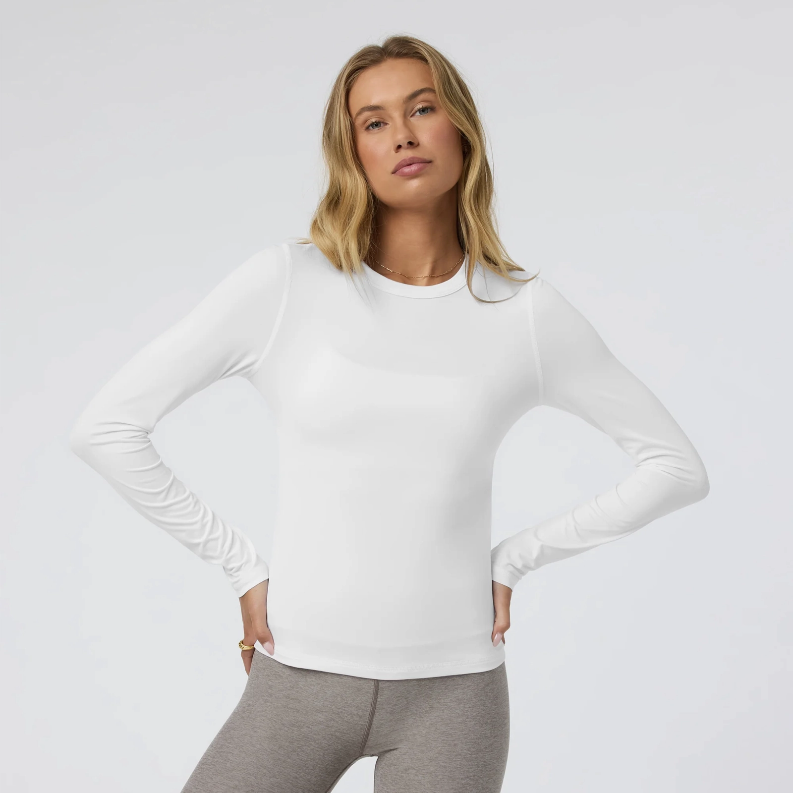 Heart Glow Vuori Lux Long Sleeve Crew Tee (Women) - White