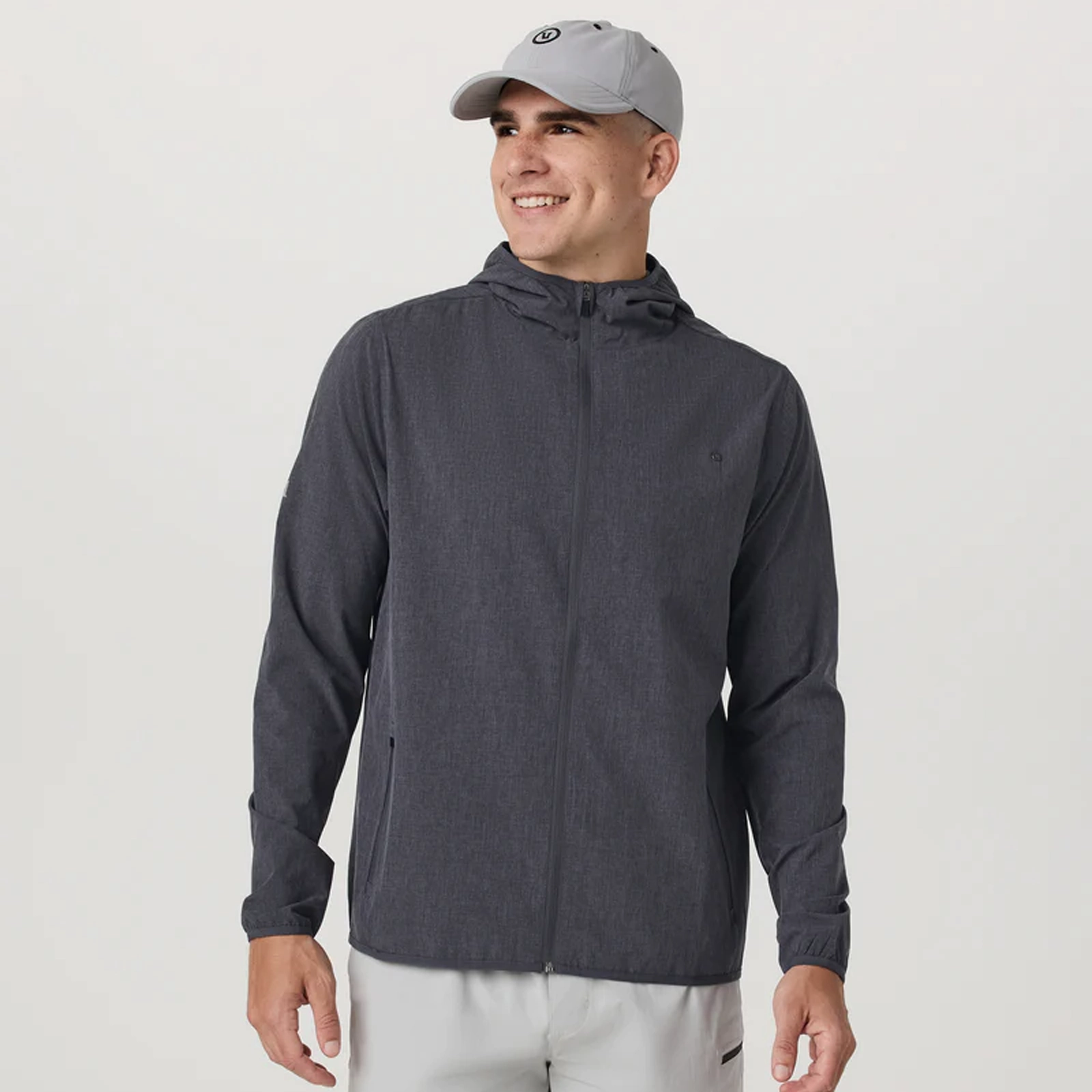 SmoothEdgeTrim Wind Glow Vuori Outdoor Trainer Shell Jacket (Men) - Moonlight Linen Texture