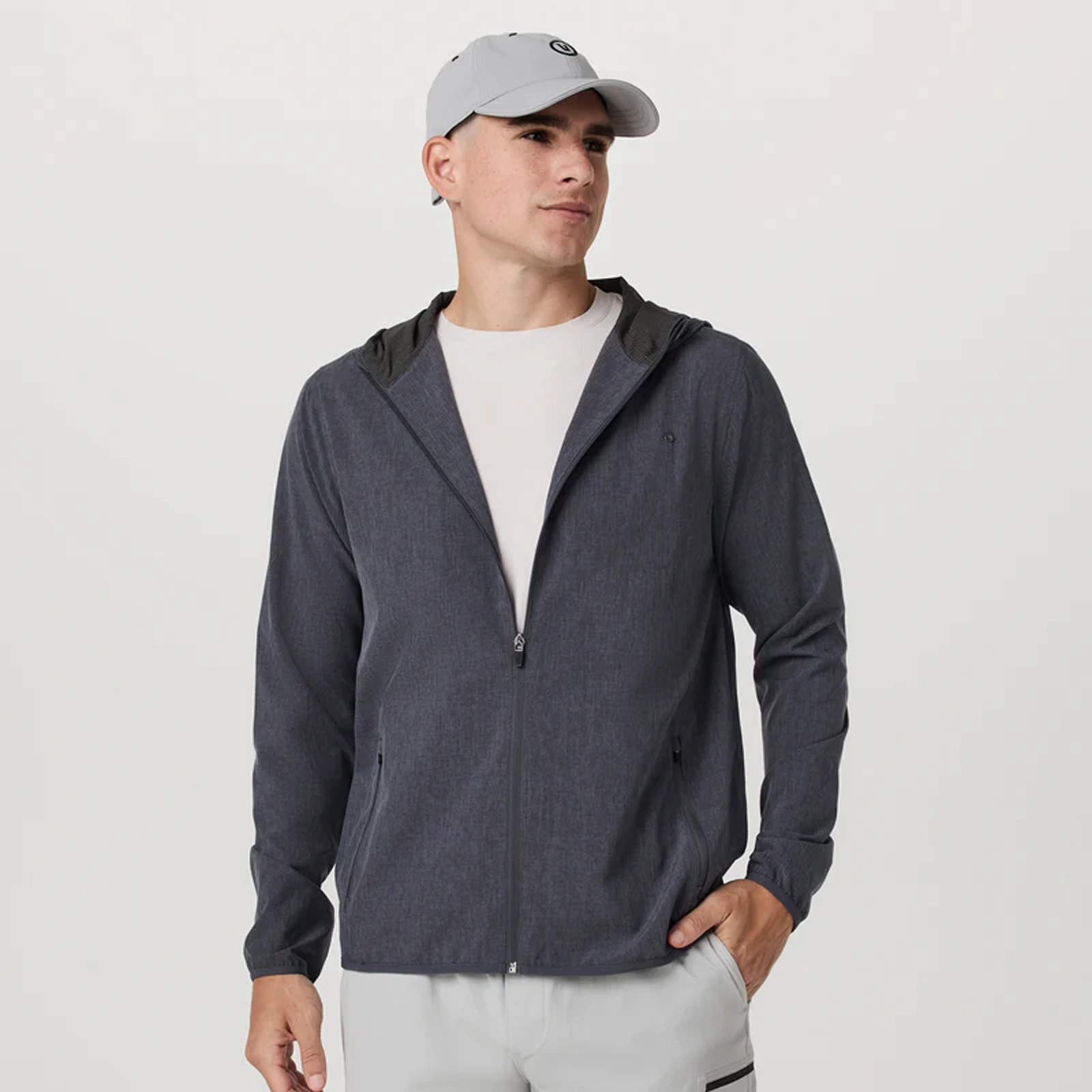 FlexibleElasticity Vuori Outdoor Trainer Shell Jacket (Men) - Moonlight Linen Texture