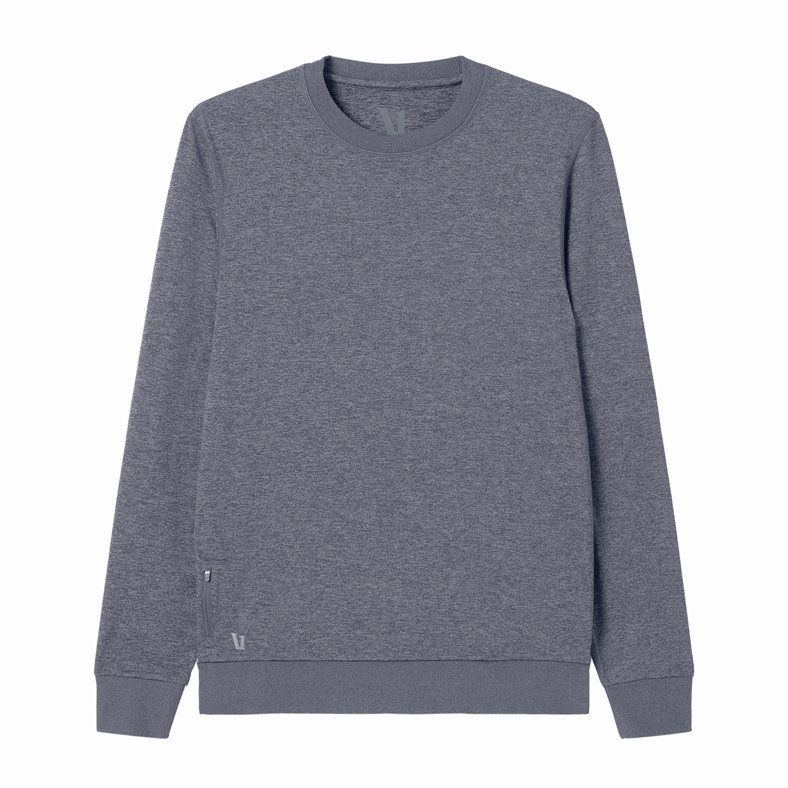BreathableMesh Vuori Ponto Performance Long Sleeve Crew (Men) - Flint Heather