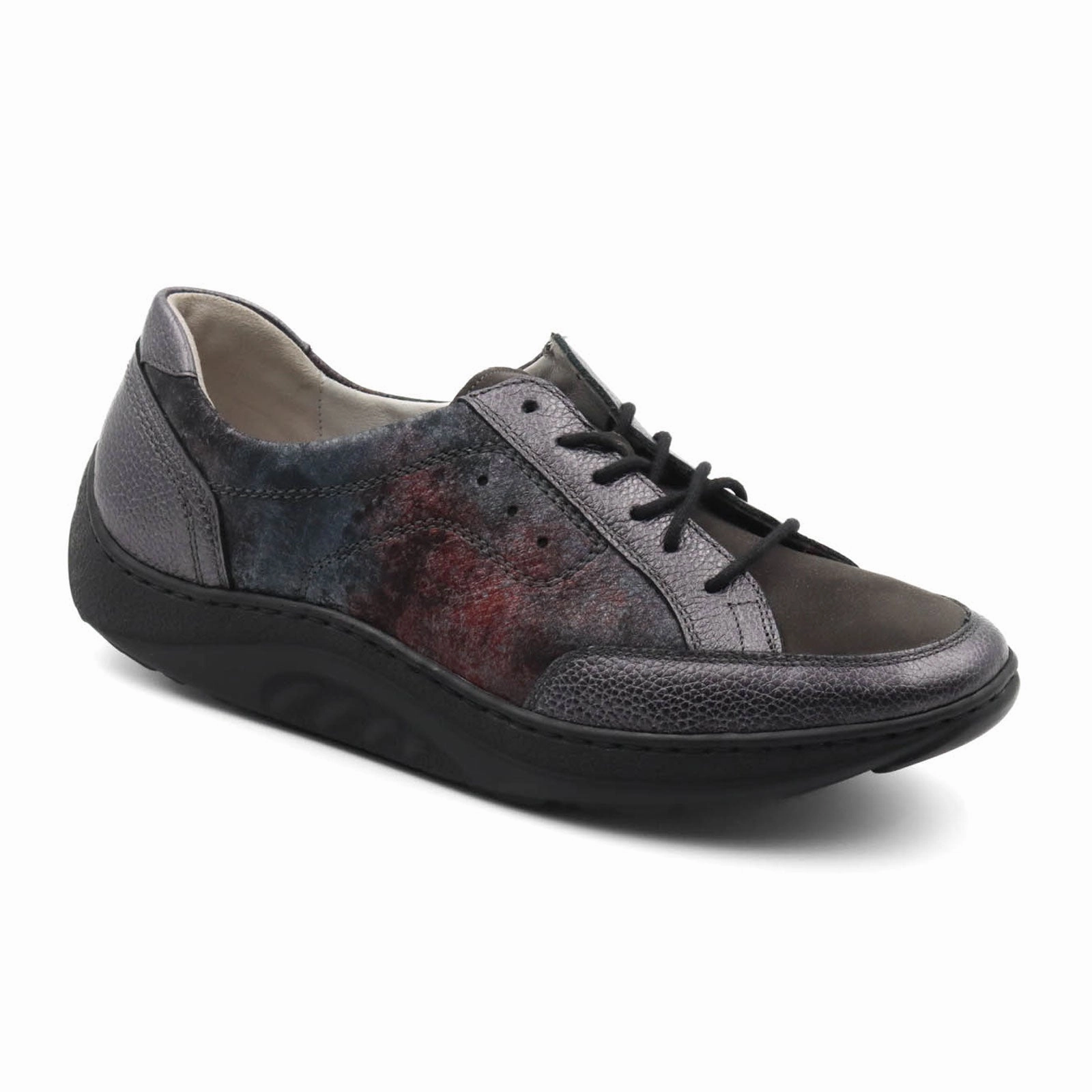 Warranty-Included Easy Pretty Waldlaufer Beatrice 502027 Lace Up (Women) - Dark Grey Combi