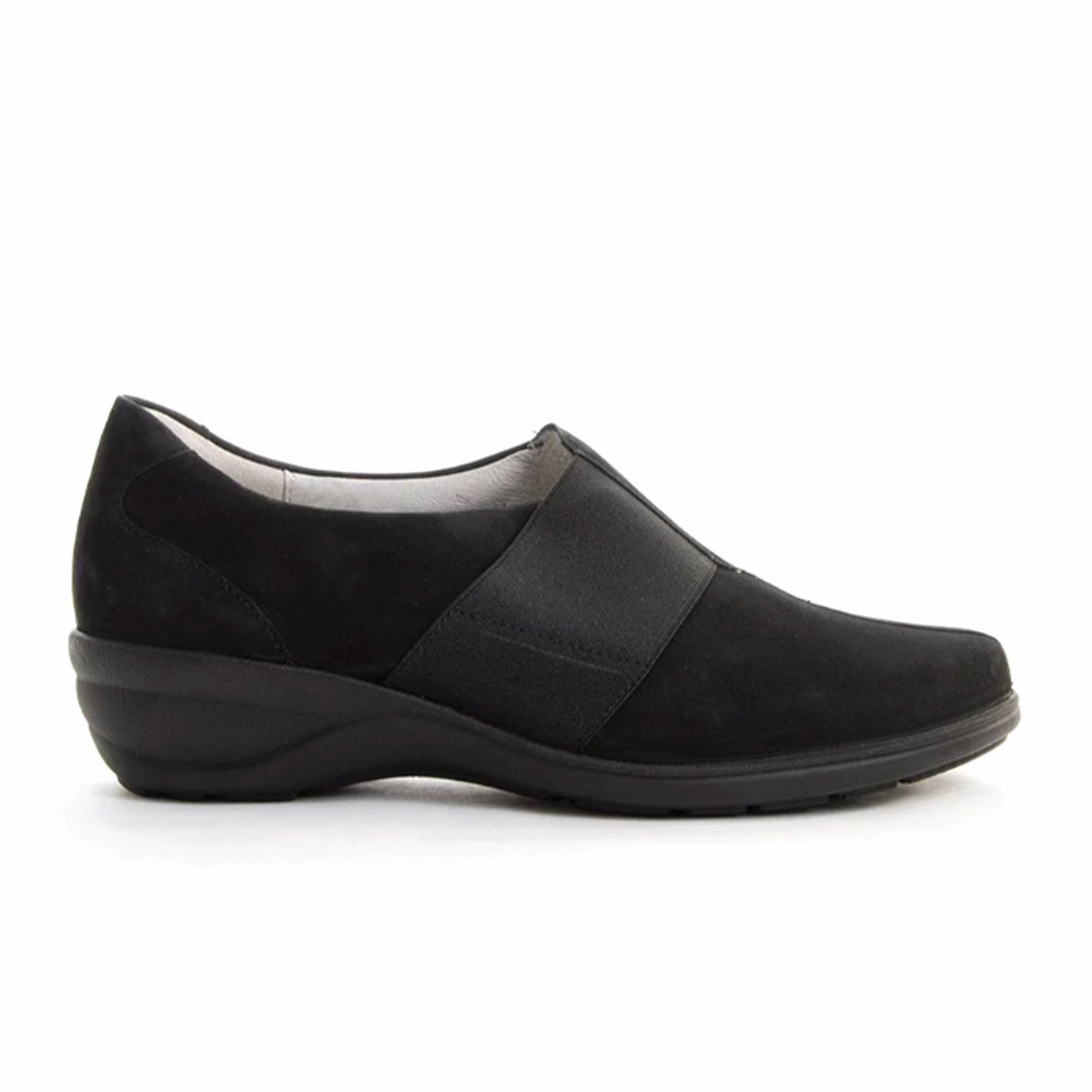 Waldlaufer Fame 305502 Slip On (Women) - Black Suede Sleek Cut Geometric-pattern