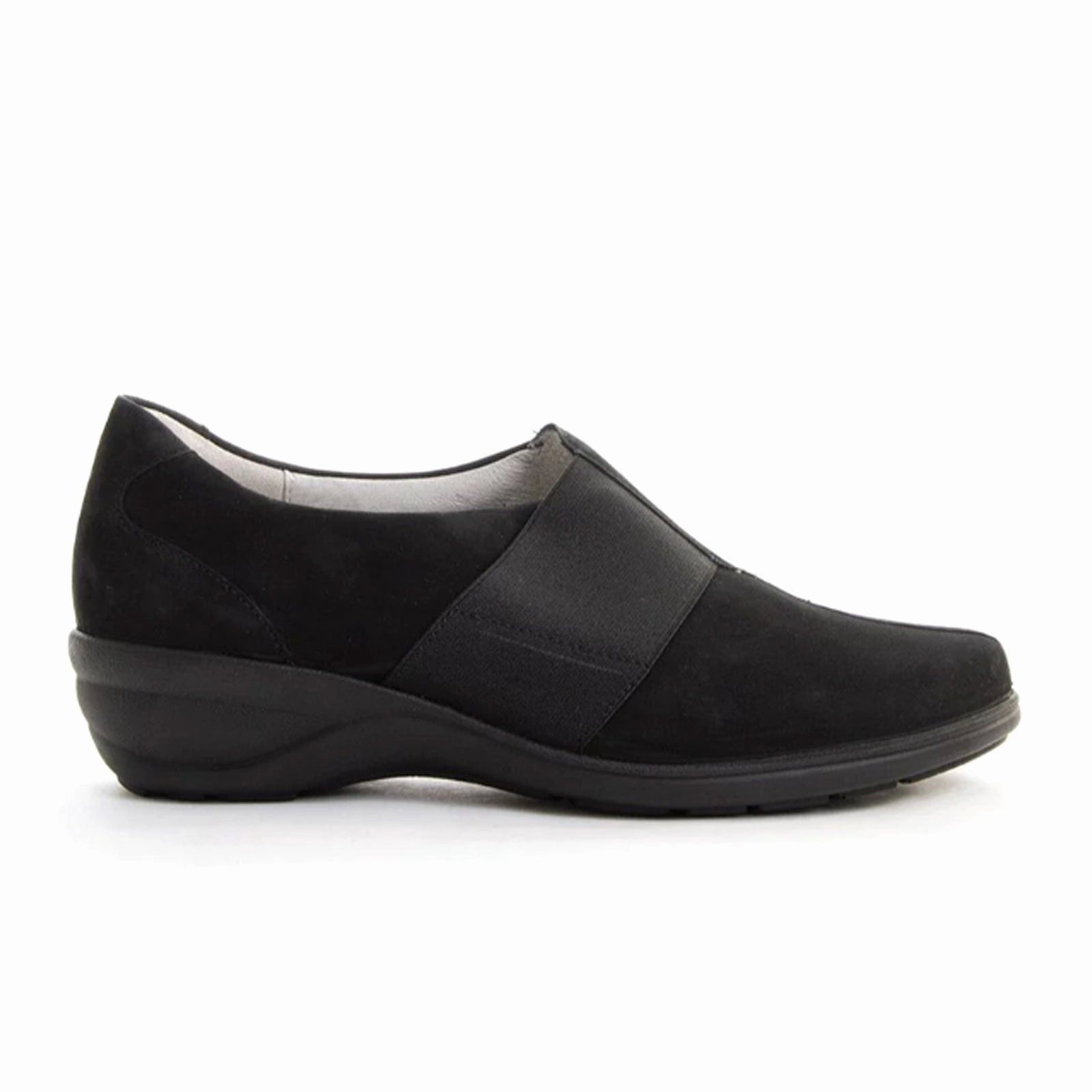High-Low-Hem Waldlaufer Fame 305502 Slip On (Women) - Black Suede