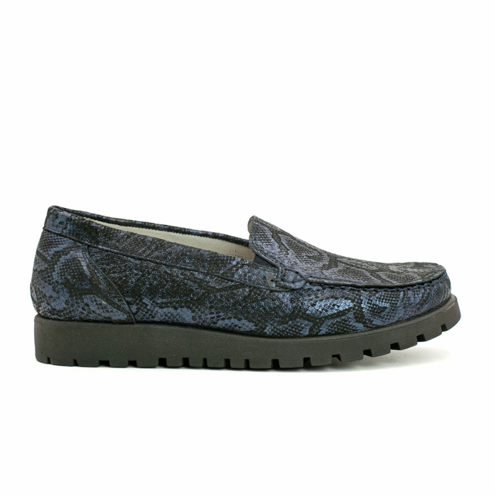 Waldlaufer Hegli 549001 Slip On Loafer (Women) - Blue Snake Fashion Forward Soft and Relaxed