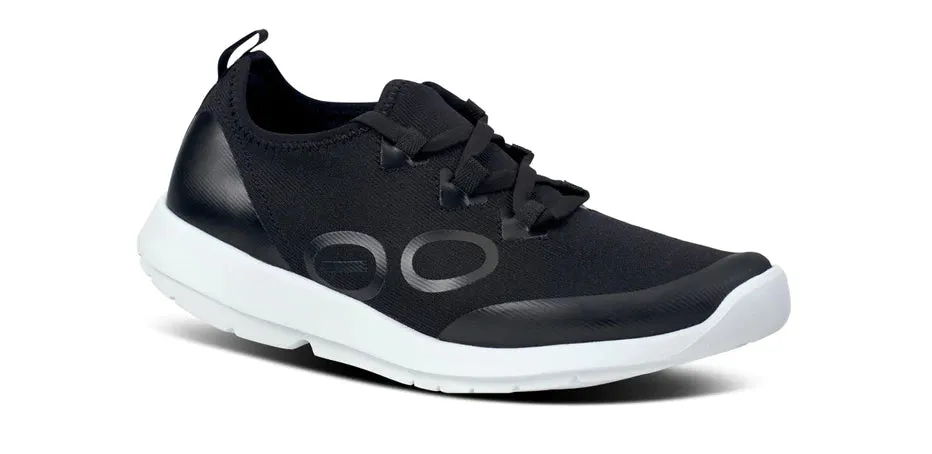 OOFOS WOMEN'S OOMG SPORT LS LOW SHOE - WHITE BLACK Cushioned traction