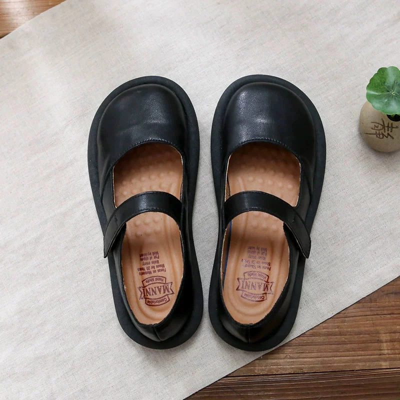 Dancing Adjustable Strap Mechanism Babakud Women Casual Retro Wide Round Toe Velcro Sandals