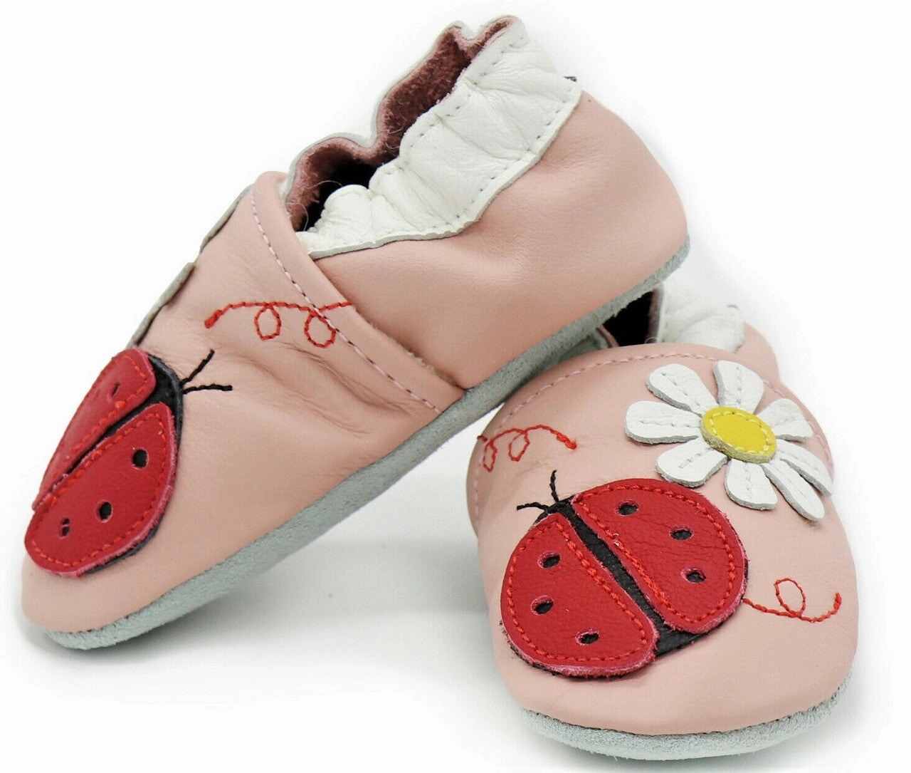 Abrasion Proof Toe Guard Ladybug Flower Pink  Parent-Child Matching shoes - slippers