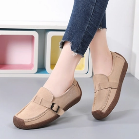 Wind - resistant Women Comfort Casual Leather Flat Shoes
