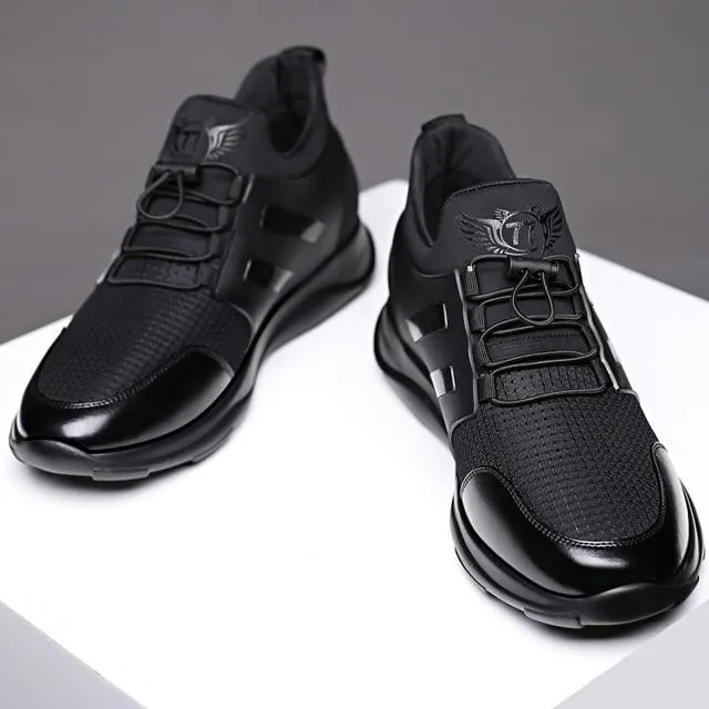 West Louis? Trending Mattee Black Athletic Sneakers Micro Perforation All Day Wear Comfort