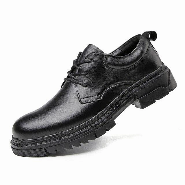 West Louis? Derby Leather Shoes Comfortable Low Formal Shock - absorbing - insole