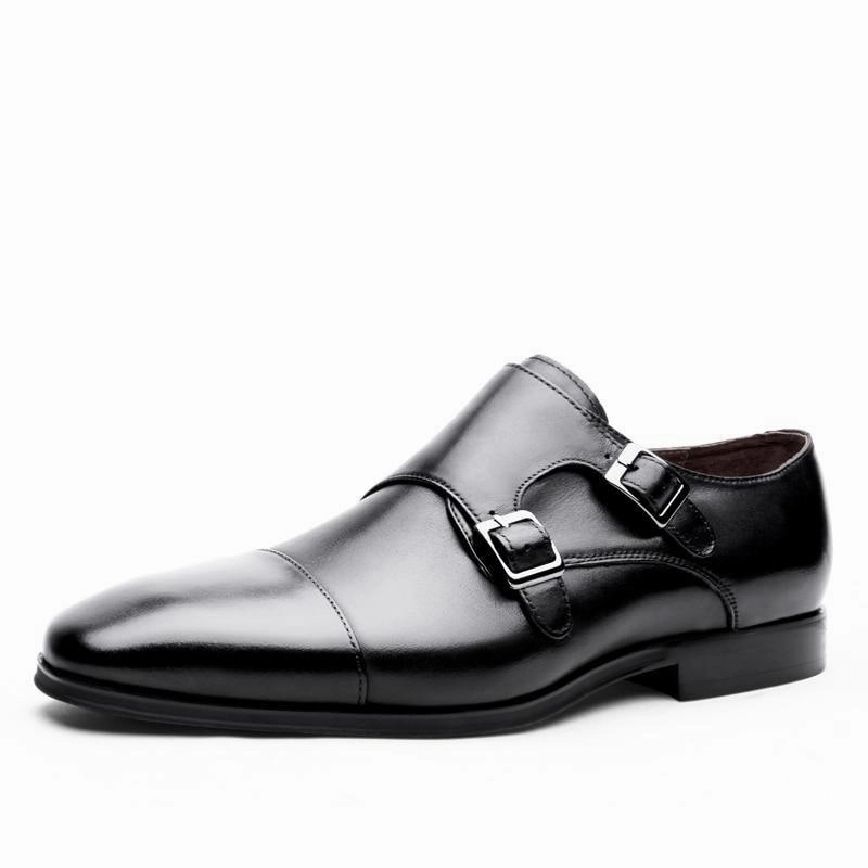 Complementary Elasticity West Louis? Luxury Genuine Leather Oxford Shoes With Double Buckle