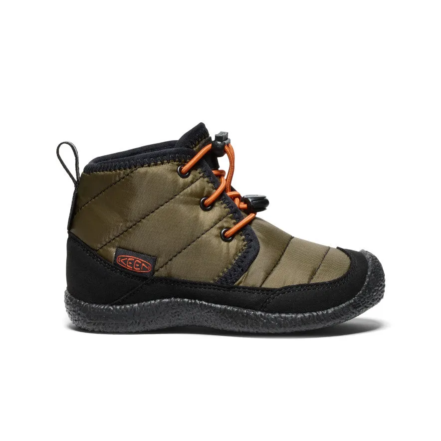 Little Kids' Howser II Waterproof Chukka  |  Dark Olive/Gold Flame Outdoor Winter
