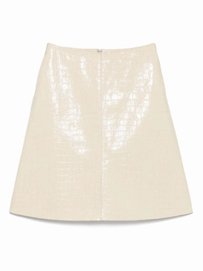Hike Fit Croco-embossed Skirt in Oyster