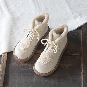 Breathable Insole Cover Winter Warm Fleece Lining Lace Up Casual Boots