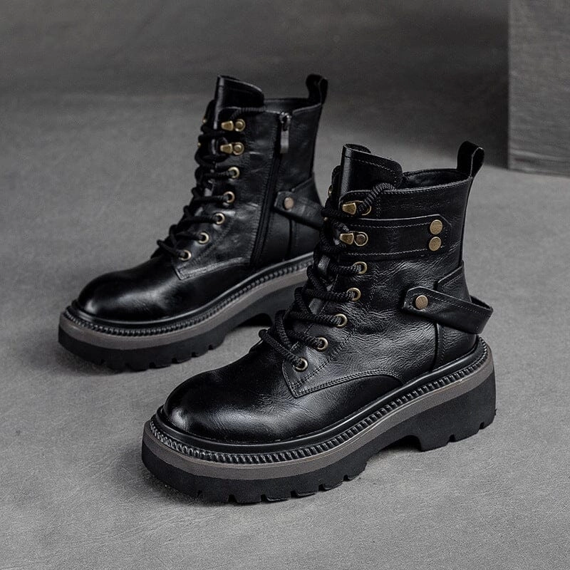 men's large Women Autumn Classic Retro Leather Boots