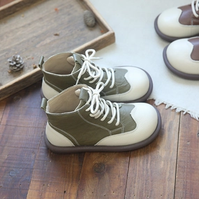 Women Autumn Leather Casual Flat Ankle Boots Built-in wear Secure Fastening Mechanism