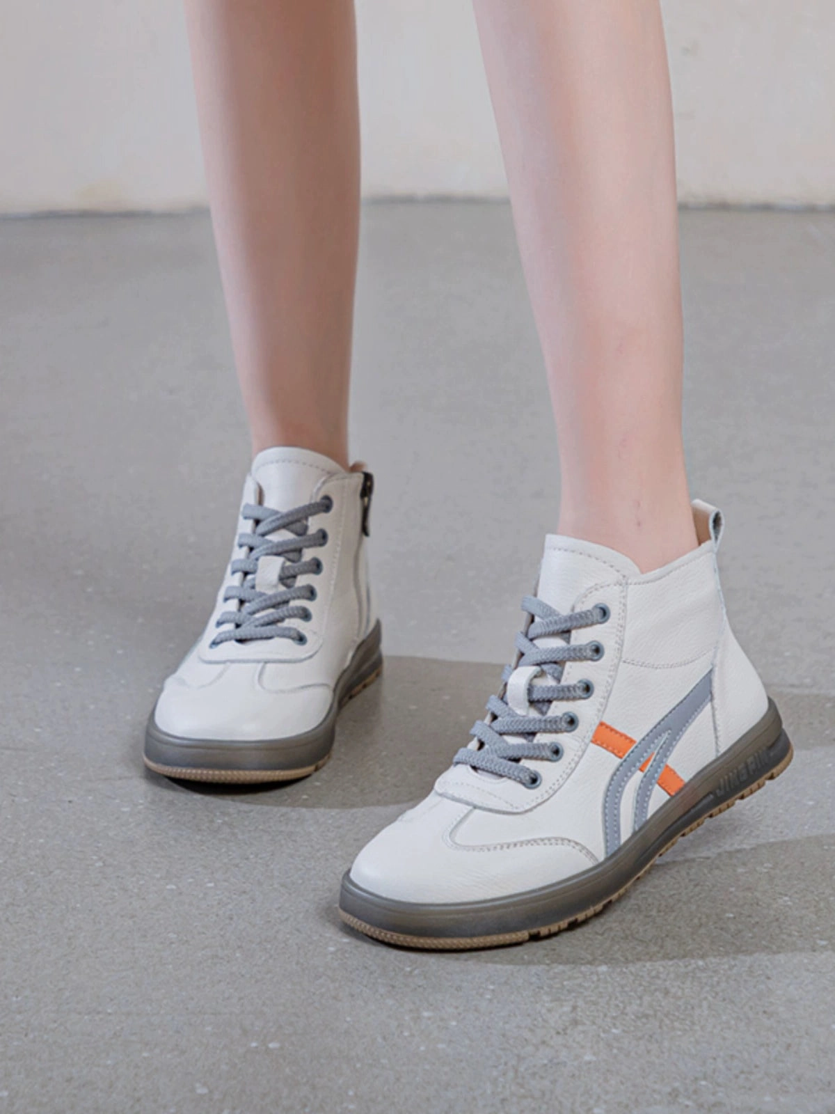 Women Casual Leather Patchwork Sports Lace-Up Boots All-day breathability Arch Support Design