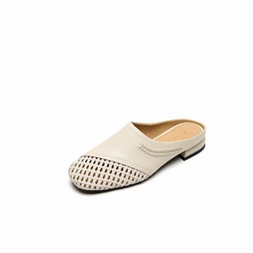 Slippers Unique Style Women Casual Leather Woven Closed Toe Slip On Shoes