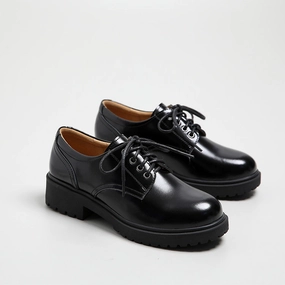 suede - type city - specific benefits Women Classic Retro Lace-Up Business Casual Leather Shoes