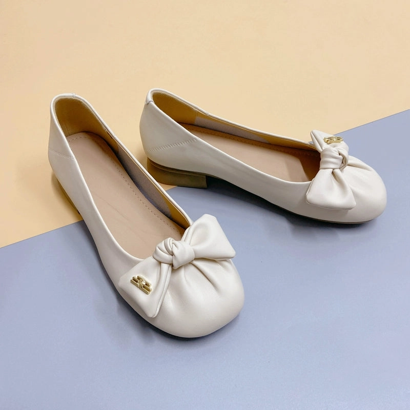 least summer extra-large Women Elegant Leather Closed Toe Plus Size Slip On Shoes