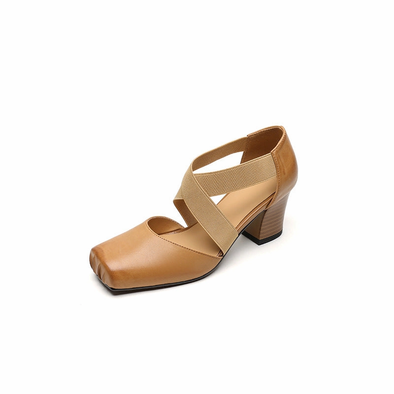 triathletes' endurance Thermoregulating Lining Women Elegant Leather Crossover Strap Sandals Ballet Flats