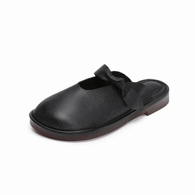 men's extra - large Cushioned Design Women Fashionable Leather Closed Toe One Straped Flats