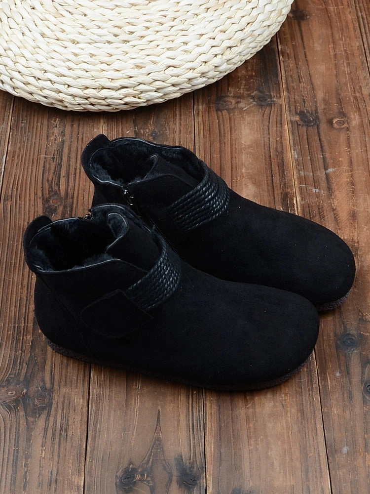 Glam fit Women Retro Versatile Flat Lightweight Suede Ankle Boots