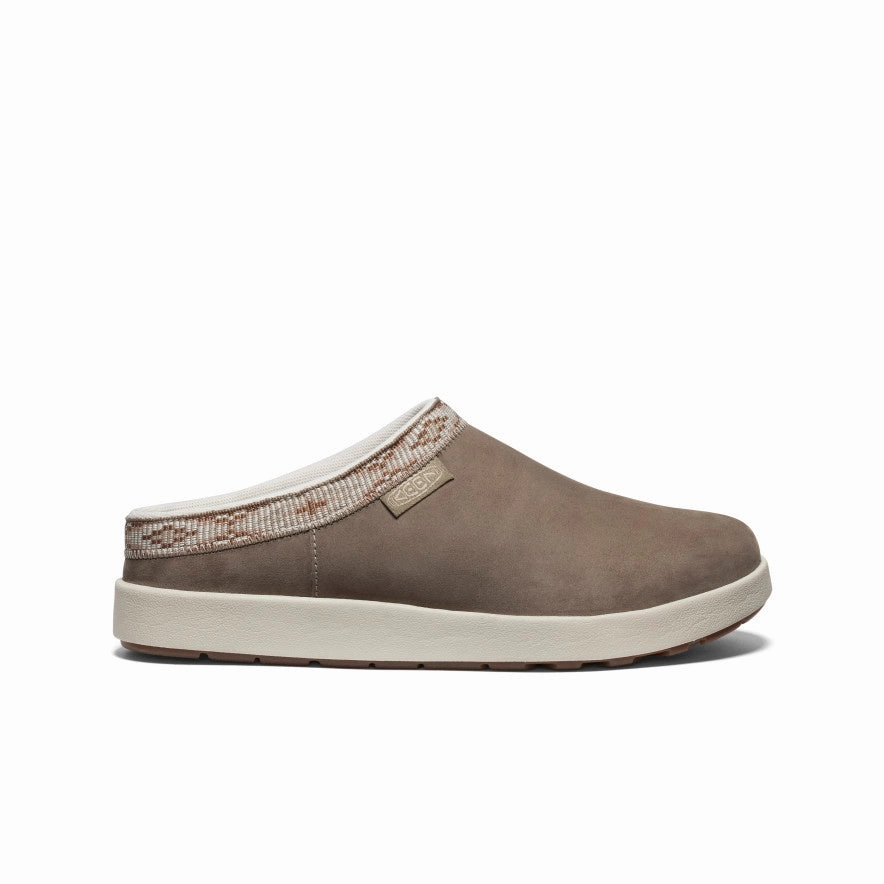 Weather Friendly Slip In Comfort Women's Elle Suede Mule  |  Brindle/Birch